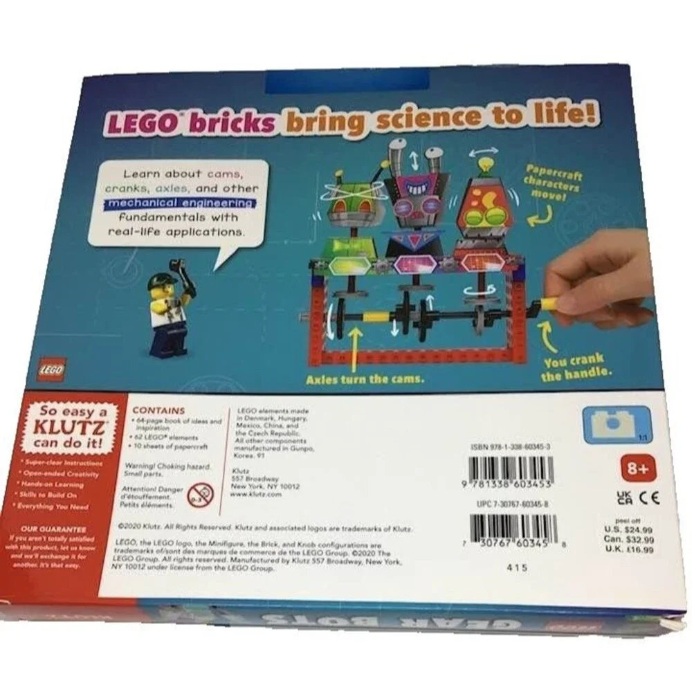 Lego Gear Bots Klutz Models Machines Mechanical Engineering Book Ideas NEW